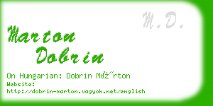 marton dobrin business card